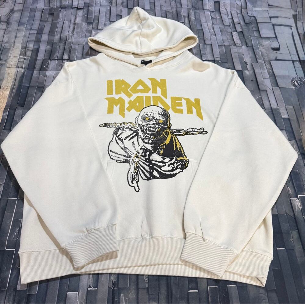 IRON MAIDEN CREAM COLORED HOODIE